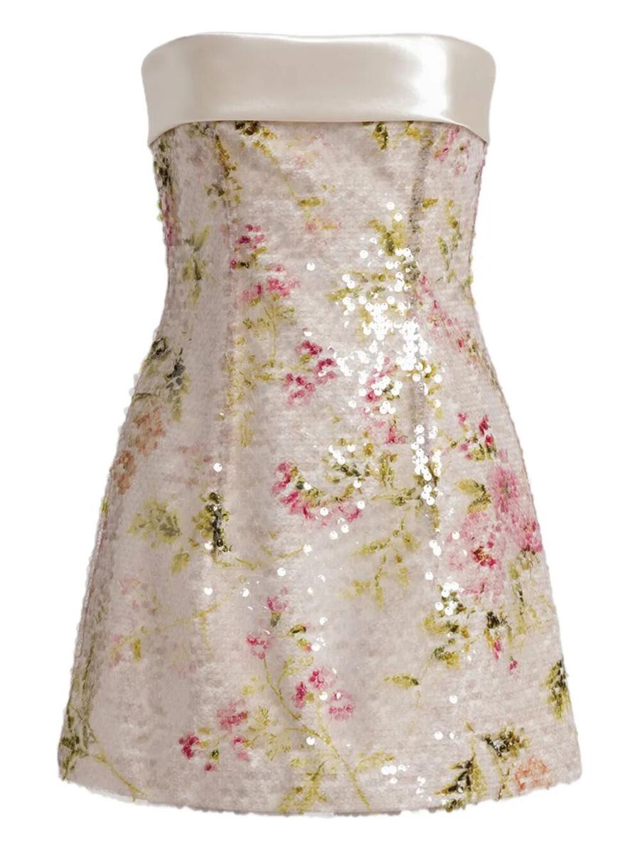 Alberta Ferretti Printed Sequins Mini Dress Clothing