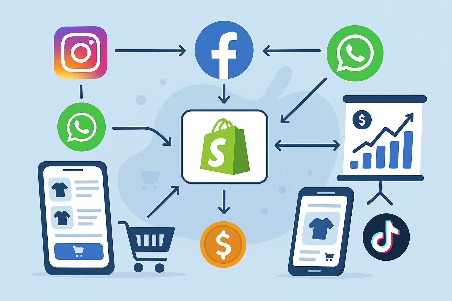 Bagaimana Monetisasi Instagram, Facebook, WhatsApp, dan TikTok dengan Shopify untuk Meningkatkan Penjualan Bisnis Online